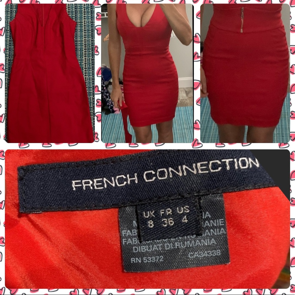 Red Belted French Connection Dress